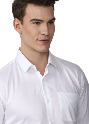 Peter England Men's Solid Regular Fit Shirt (PESFMNUBP68974_White 39) 