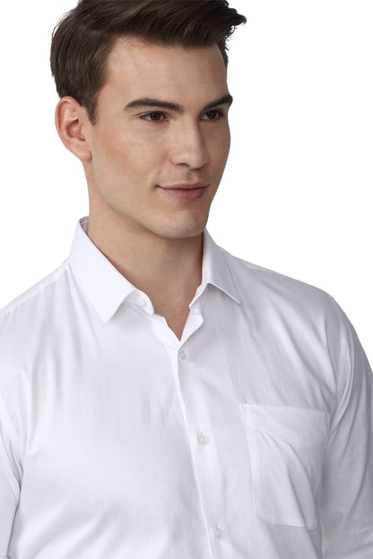Peter England Men's Solid Regular Fit Shirt (PESFMNUBP68974_White 39) 