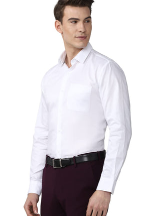Peter England Men's Solid Regular Fit Shirt (PESFMNUBP68974_White 39) 