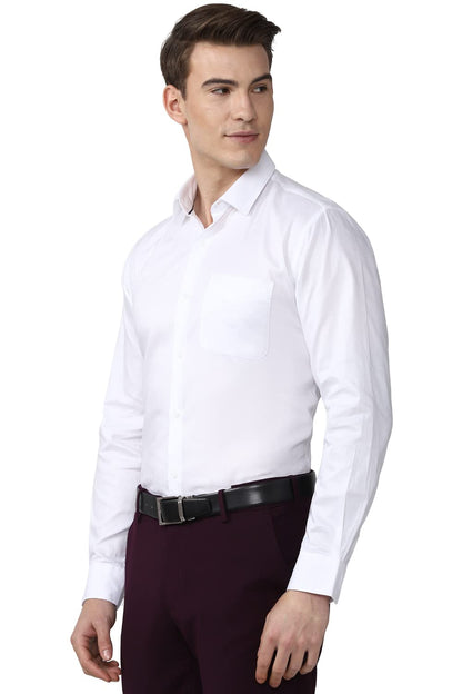 Peter England Men's Solid Regular Fit Shirt (PESFMNUBP68974_White 39) 
