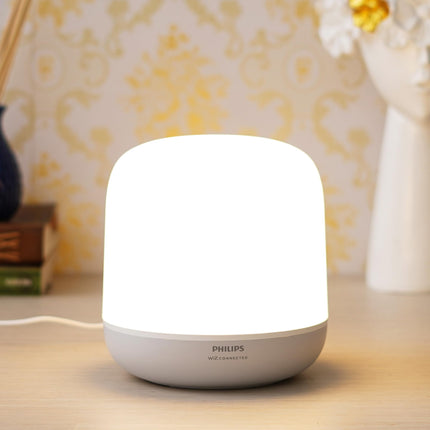 Philips 10W Wi-Fi Smart LED Table Lamp with Music Sync, Voice Control & Dimmable Feature | Color Changing Bedside Lamp for Home & Decoration | Alexa & Google Assistant Compatible | Multicolor (Hero) 