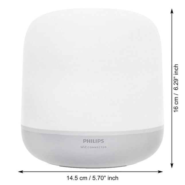 Philips 10W Wi-Fi Smart LED Table Lamp with Music Sync, Voice Control & Dimmable Feature | Color Changing Bedside Lamp for Home & Decoration | Alexa & Google Assistant Compatible | Multicolor (Hero) 