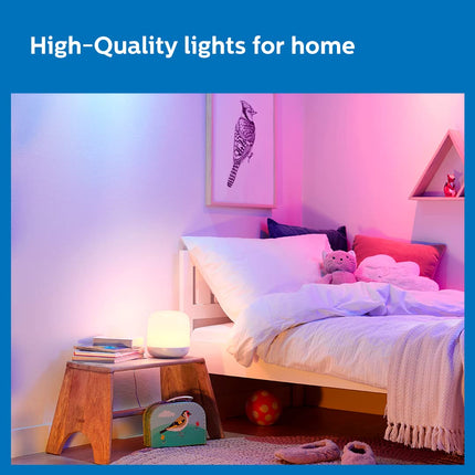 Philips 10W Wi-Fi Smart LED Table Lamp with Music Sync, Voice Control & Dimmable Feature | Color Changing Bedside Lamp for Home & Decoration | Alexa & Google Assistant Compatible | Multicolor (Hero) 