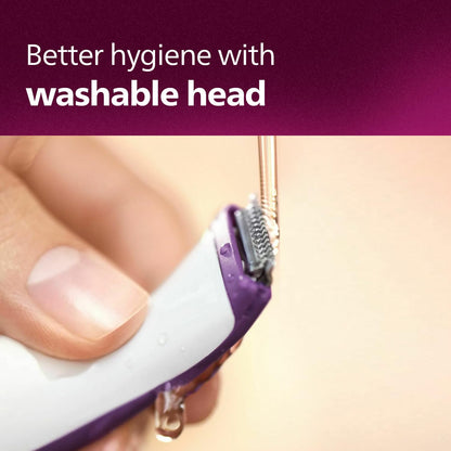 Philips Body Trimmer for Women, Skin Safe with Rounded Tips, 2in1 Trim or Shave, Hair Removal for Intimate Areas, Arms, Legs & Body, No Skin Irritation, Travel Friendly I 2 Year Warranty - BRT383/15 