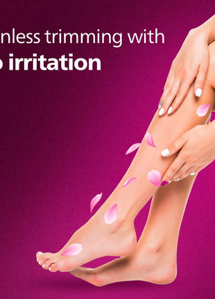 Philips Body Trimmer for Women, Skin Safe with Rounded Tips, 2in1 Trim or Shave, Hair Removal for Intimate Areas, Arms, Legs & Body, No Skin Irritation, Travel Friendly I 2 Year Warranty - BRT383/15 