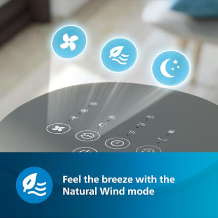 Philips CX 5535/11 High Performance Bladeless Technology Tower Fan with Touchscreen Panel and Remote Control, Quiet Operation, Low Power Consumption and Lightweight Portable Body. 