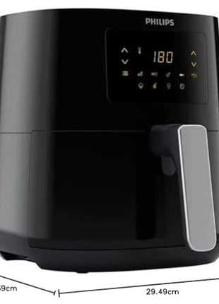 Philips Essential Air Fryer HD9252/70 with Rapid Air Technology, uses up to 90% less fat, 7 Presets Touch Screen 