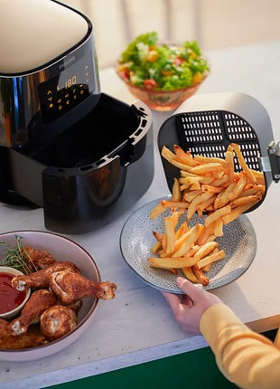 Philips Essential Air Fryer HD9252/70 with Rapid Air Technology, uses up to 90% less fat, 7 Presets Touch Screen 