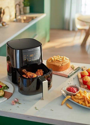 Philips Essential Air Fryer HD9252/70 with Rapid Air Technology, uses up to 90% less fat, 7 Presets Touch Screen 