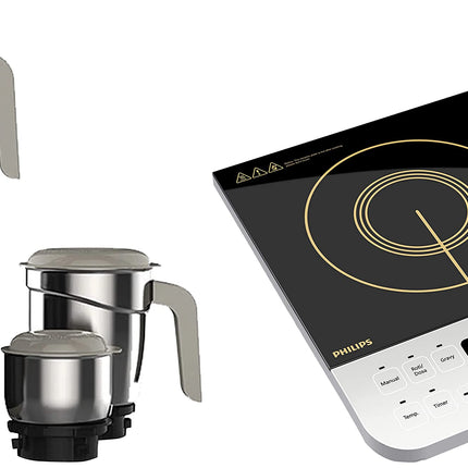 Philips HL7756/00 750-Watt Mixer Grinder + Philips Viva Collection HD4928/01 2100-Watt Induction Cooktop 