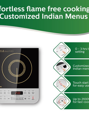 Philips HL7756/00 750-Watt Mixer Grinder + Philips Viva Collection HD4928/01 2100-Watt Induction Cooktop 