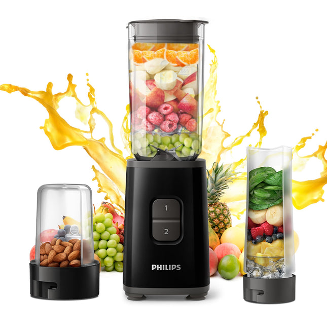 Philips HR2603/90 Electric Nutri-Blend, Mixer, Grinder & Blender | Smoothie Maker | 350W Power | 3-Jar Capacity | With Variable Speed Control | Perfect for Smoothies, Mixing & More 