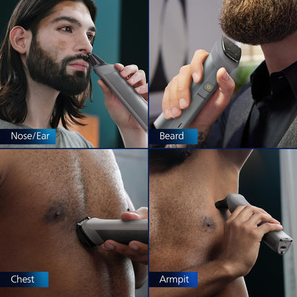 Philips India's No.1 Men's Trimmer | Skin Safe Grooming I 13-in-1 Essential Body Kit - Body, Face & Private Parts I 3 Year Warranty I 120 min runtime I 5 min Quick Charge MG5930/65 
