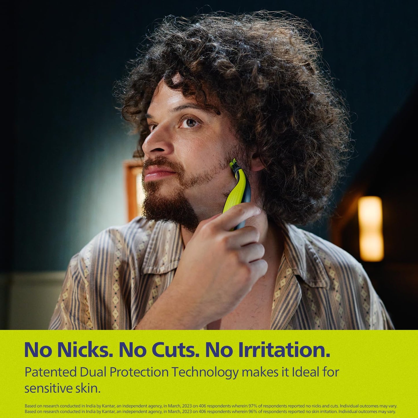 Philips OneBlade Hybrid Trimmer & Shaver | Zero Trim in One Stroke | 2x Powerful Motor | No Skin Irritation as Blade Never Touches Skin| Dual Protection Technology | Designed for Alpha Men | QP2724/10 