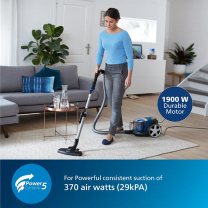 Philips PowerPro FC9352/01-Compact Bagless Vacuum Cleaner for Home |1900Watts for Powerful Suction |Compact and Lightweight| PowerCyclone 5 Technology and MultiClean Nozzle |2 years warranty 