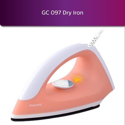 Philips Viva Collection HD4928/01 2100-Watt Induction Cooktop (Black) & Classic GC097/50 750-Watt Dry Iron (Peach) Combo 