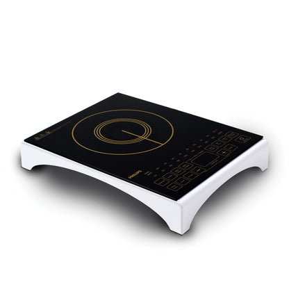 Philips Viva Collection Hd4938/01 2100-Watt Glass Induction Cooktop With Sensor Touch & Full Crystal Glass (Black) 