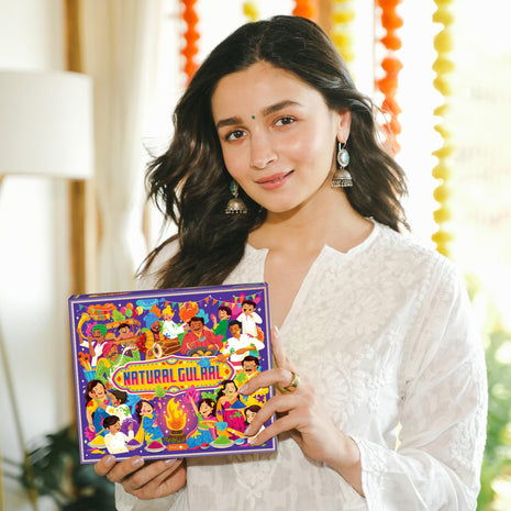 Phool Holi Gulal Colour -Pack of 4 Organic Holi Colours - 4X 100 (400) GMS Gulal Colours of Pink, Blue,Green, Yellow Certified Skin Safe Gulaal 