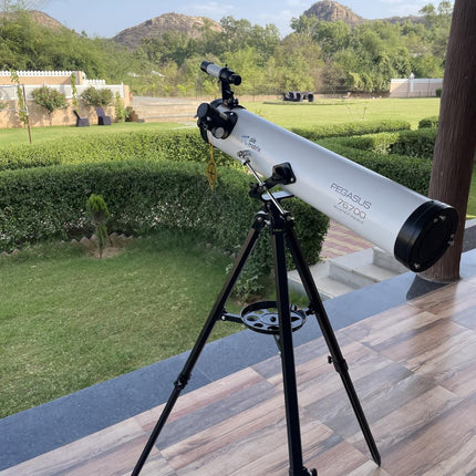 Pie Matrix Pegasus 76700 Newtonian Reflector Telescope with 235x Ultra HD Zoom,Fully Coated Glass Optics,Alt-Az Mount, Professional Telescopes to Explore Moon, Saturn Rings, Planets & Deep Sky Objects 