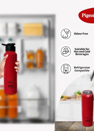 Pigeon 1.5 litre Hot Kettle and Stainless Steel Water Bottle Combo used for boiling Water, Making Tea and Coffee, Instant Noodles, Soup with Auto Shut- off Feature 