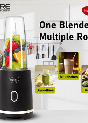 Pigeon By Stovekraft Pure | Grinder Juicer Blender Smoothie Maker All-in-1 Machine | 300 Watt | 1 Jars- Multiuse Jar 500ml, 1 Sipper, 1 Cap |1 Blades|1 Year Warranty 