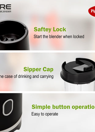 Pigeon By Stovekraft Pure | Grinder Juicer Blender Smoothie Maker All-in-1 Machine | 300 Watt | 1 Jars- Multiuse Jar 500ml, 1 Sipper, 1 Cap |1 Blades|1 Year Warranty 