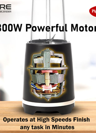 Pigeon By Stovekraft Pure | Grinder Juicer Blender Smoothie Maker All-in-1 Machine | 300 Watt | 1 Jars- Multiuse Jar 500ml, 1 Sipper, 1 Cap |1 Blades|1 Year Warranty 
