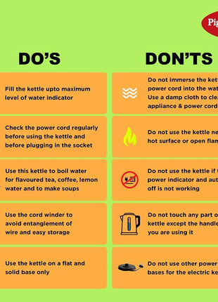 Pigeon by Stovekraft Amaze Plus Electric Kettle (14289) with Stainless Steel Body, 1.5 litre, used for boiling Water, making tea and coffee, instant noodles, soup etc. (Silver) 