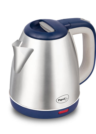 Pigeon by Stovekraft Hot Plus Electric Kettle (16246) with Stainless Steel Body, 1.5 litre, used for boiling Water, making tea and coffee, instant noodles, soup etc. (Blue) 