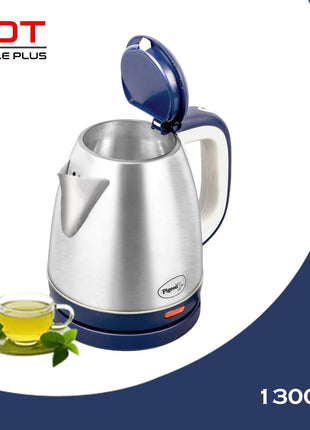 Pigeon by Stovekraft Hot Plus Electric Kettle (16246) with Stainless Steel Body, 1.5 litre, used for boiling Water, making tea and coffee, instant noodles, soup etc. (Blue) 