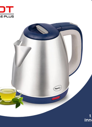 Pigeon by Stovekraft Hot Plus Electric Kettle (16246) with Stainless Steel Body, 1.5 litre, used for boiling Water, making tea and coffee, instant noodles, soup etc. (Blue) 