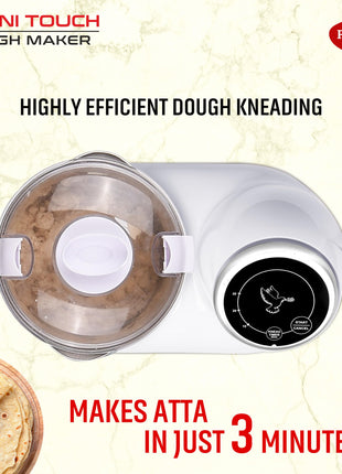 Pigeon by Stovekraft Magni Touch - Atta Kneader/Dough Maker, Indian's first touch control, Efficient 120W PMDC Motor, 3L 304 food grade SS blow, Unique 't' shaped arm for perfect mess free kneading. 