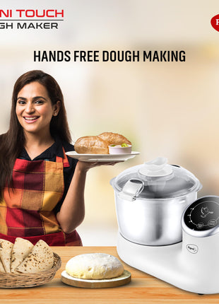 Pigeon by Stovekraft Magni Touch - Atta Kneader/Dough Maker, Indian's first touch control, Efficient 120W PMDC Motor, 3L 304 food grade SS blow, Unique 't' shaped arm for perfect mess free kneading. 