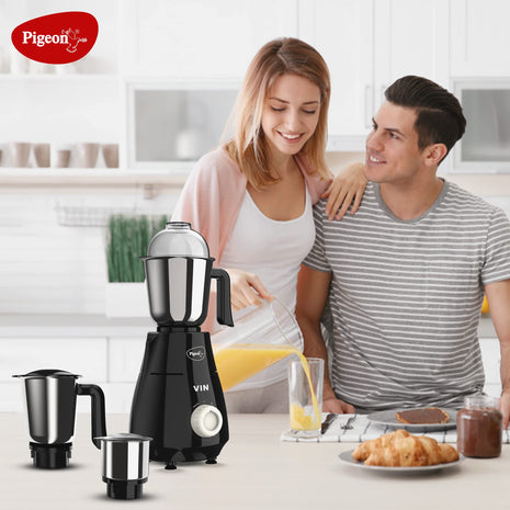 Pigeon by Stovekraft VIN Mixer Grinder Machine for Kitchen | 750 Watts | 3 MultiPurpose Jars for Juicing | Chutney Making | Dry Grinding | Wet Grinding | Mincing | Blender | Mixer | 2 Year Warranty 