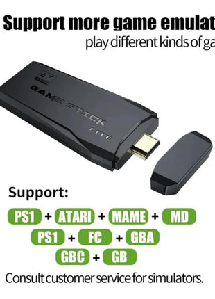 Play Zone Retro Wireless Gaming Console | 64GB Game Stick with 15000+ Classic Games | Dual Wireless Controllers | 4K HDMI Output | HD Sound | Plug & Play for Smart TV, PC, Laptop, Projector 