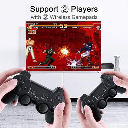 Play Zone Retro Wireless Gaming Console | 64GB Game Stick with 15000+ Classic Games | Dual Wireless Controllers | 4K HDMI Output | HD Sound | Plug & Play for Smart TV, PC, Laptop, Projector 