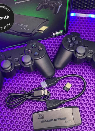 Play Zone Retro Wireless Gaming Console | 64GB Game Stick with 15000+ Classic Games | Dual Wireless Controllers | 4K HDMI Output | HD Sound | Plug & Play for Smart TV, PC, Laptop, Projector 