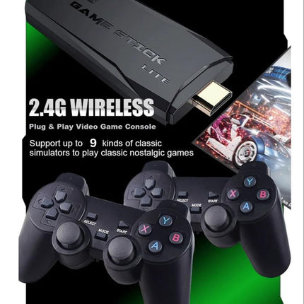 Play Zone Retro Wireless Gaming Console | 64GB Game Stick with 15000+ Classic Games | Dual Wireless Controllers | 4K HDMI Output | HD Sound | Plug & Play for Smart TV, PC, Laptop, Projector 