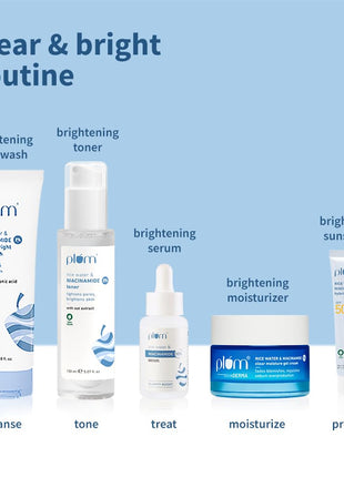 Plum 2% Niacinamide & Rice Water Sunscreen SPF 50 PA+++ | for Oily, Dry & Combination Skin | UVA/UVB Protection | Reduces Tan & Brightens Skin | No White Cast & Non-Sticky | for Women & Men | 15g 