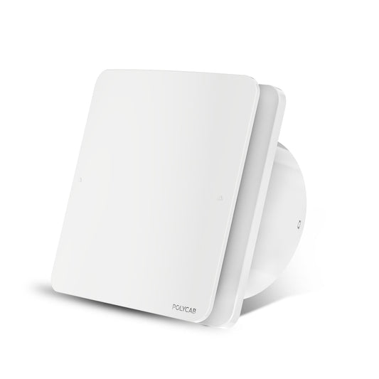 Polycab Freshly Prime 150mm Energy Efficient Exhaust fan for Kitchen, Bathroom | Noiseless ventilation, Sleek Design Easy to Clean | High Speed, Powerful Motor, 100% Copper, 3 Yrs Warranty【White】 