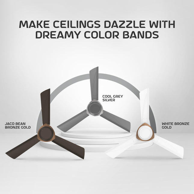 Polycab Superb Neo 1200mm Star Rated Ceiling Fan For Home | High Speed & Air Flow, 100% Copper | Rust-Proof Blades, 52 Watt, Saves up to 33% Electricity | 2 years warranty【Bronze Gold】 
