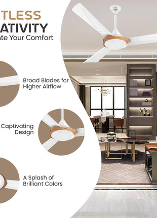 Polycab Superb Neo 1200mm Star Rated Ceiling Fan For Home | High Speed & Air Flow, 100% Copper | Rust-Proof Blades, 52 Watt, Saves up to 33% Electricity | 2 years warranty【Bronze Gold】 