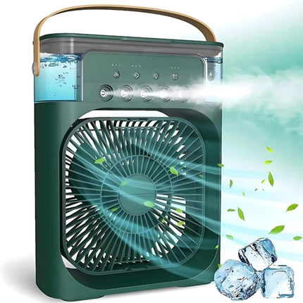 Portable-Air-Conditioner-Small-Ac-Quaite-Personal-Air-cooler-Usb-Power-Mini-Desktop-Cooling-Misting-fan-1/2/3-Timer-With-speed-360-Adjustable-For-Office-Room-Desk-And-Car-(Multi-colour) (Green) 