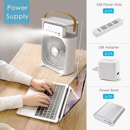 Portable Air Conditioners - Small AC Quiet Personal Air Cooler,USB Powered Mini Desktop Cooling Misting Fan, 1 | 2 | 3 Timer 3 Smart Speeds,360°Adjustment Office, Home, Room, Carved Design (MULTI) 