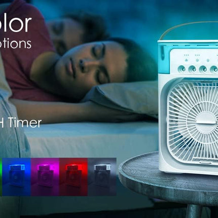 Portable Air Conditioners - Small AC Quiet Personal Cooler, USB Powered Mini Desktop Cooling Misting Fan, 1 | 2 3 Timer with Speeds, 360°Adjustment for Office, Home, Room, Desk and Car 