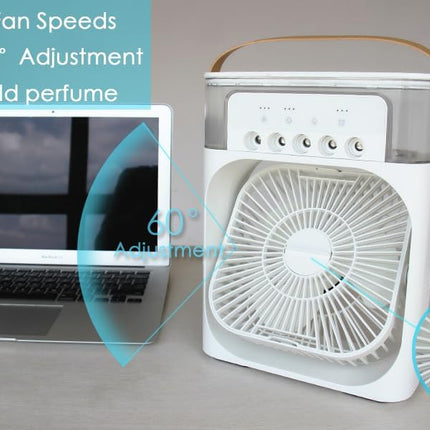 Portable Air Conditioners - Small AC Quiet Personal Cooler, USB Powered Mini Desktop Cooling Misting Fan, 1 | 2 3 Timer with Speeds, 360°Adjustment for Office, Home, Room, Desk and Car 