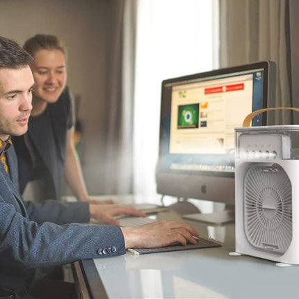 Portable Air Conditioners - Small AC Quiet Personal Cooler, USB Powered Mini Desktop Cooling Misting Fan, 1 | 2 3 Timer with Speeds, 360°Adjustment for Office, Home, Room, Desk and Car 