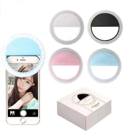 Portable LED Ring Selfie Light for All Smartphones, Tablets Enhancing Ring Light with 3 Level of Brightness for Photography Video Calling (Smart Phones Laptop Tablet) 