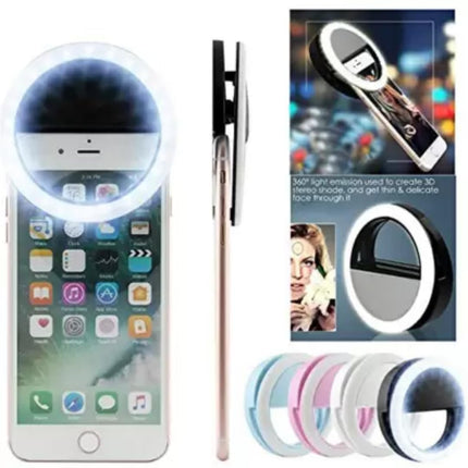 Portable LED Ring Selfie Light for All Smartphones, Tablets Enhancing Ring Light with 3 Level of Brightness for Photography Video Calling (Smart Phones Laptop Tablet) 
