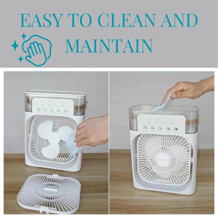 Portable Mini Air Cooler Fan, Personal Cooling Device with LED Light,MULTI COLOUR 